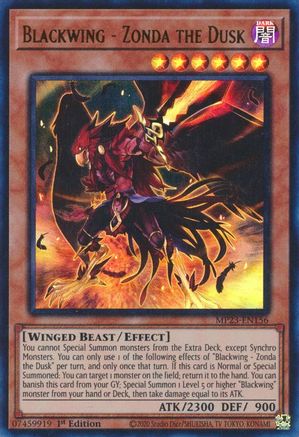 Blackwing - Zonda the Dusk (MP23-EN156) - 25th Anniversary Tin: Dueling Heroes Mega Pack 1st Edition - Premium Yugioh Single from Konami - Just $0.25! Shop now at Game Crave Tournament Store