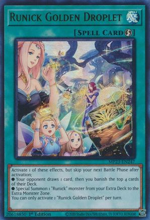 Runick Golden Droplet (MP23-EN247) - 25th Anniversary Tin: Dueling Heroes Mega Pack 1st Edition - Premium Yugioh Single from Konami - Just $0.25! Shop now at Game Crave Tournament Store