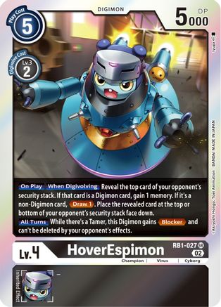 HoverEspimon (RB1-027) - Resurgence Booster Foil - Premium Digimon Single from Bandai - Just $1.17! Shop now at Game Crave Tournament Store