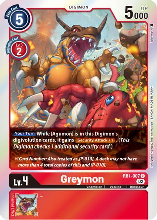 Greymon (RB1-007) - Resurgence Booster Foil - Premium Digimon Single from Bandai - Just $0.27! Shop now at Game Crave Tournament Store
