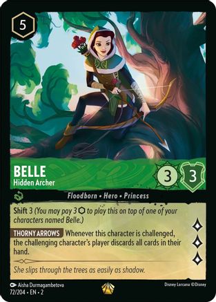 Belle - Hidden Archer (72/204) - Rise of the Floodborn Cold Foil - Premium Lorcana Single from Disney - Just $4.15! Shop now at Game Crave Tournament Store