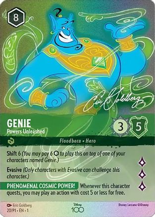 Genie - Powers Unleashed (Alternate Art) (20) - Disney100 Promos Holofoil - Premium Lorcana Single from Disney100 Promos - Just $1.86! Shop now at Game Crave Tournament Store