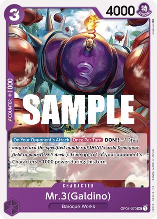 Mr.3(Galdino) (OP04-070) - Kingdoms of Intrigue - Premium One Piece Single from Bandai - Just $0.08! Shop now at Game Crave Tournament Store