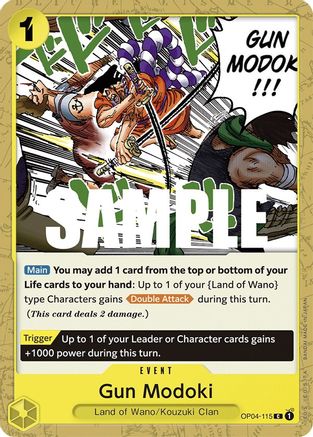Gun Modoki (OP04-115) - Kingdoms of Intrigue - Premium One Piece Single from Bandai - Just $0.08! Shop now at Game Crave Tournament Store