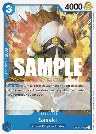 Sasaki (OP04-048) - Kingdoms of Intrigue Pre-Release Cards - Premium One Piece Single from Bandai - Just $2.89! Shop now at Game Crave Tournament Store