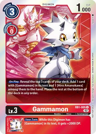 Gammamon - RB1-005 (Resurgence Booster Box Promotion Pack) (RB1-005) - Resurgence Booster Foil - Premium Digimon Single from Bandai - Just $2.26! Shop now at Game Crave Tournament Store