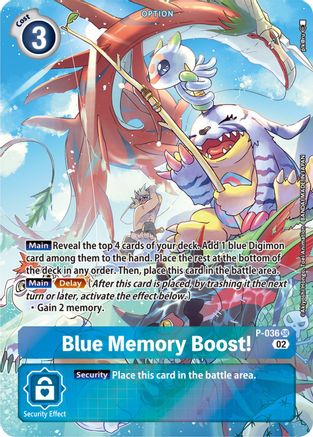 Blue Memory Boost! - P-036 (Digimon Adventure Box 2) (P-036) - Digimon Promotion Cards Foil - Premium Digimon Single from Bandai - Just $4.78! Shop now at Game Crave Tournament Store
