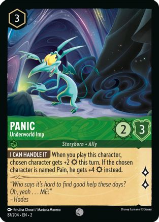Panic - Underworld Imp (87/204) - Rise of the Floodborn Cold Foil - Premium Lorcana Single from Disney - Just $0.08! Shop now at Game Crave Tournament Store