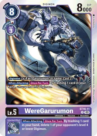 WereGarurumon (ST16-11) - Starter Deck 16: Wolf of Friendship Foil - Premium Digimon Single from Bandai - Just $0.08! Shop now at Game Crave Tournament Store