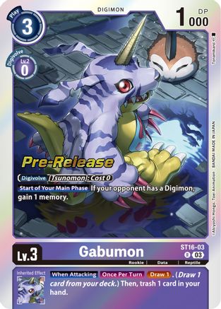 Gabumon (ST16-03) - Starter Deck 16: Wolf of Friendship Pre-Release Cards Foil - Premium Digimon Single from Bandai - Just $0.61! Shop now at Game Crave Tournament Store