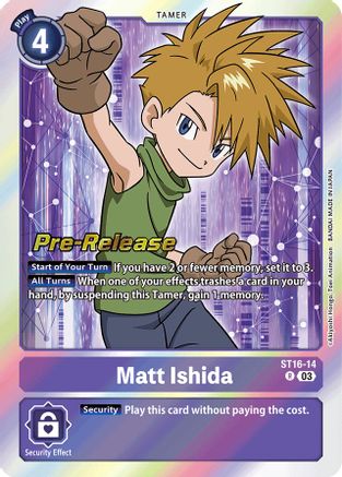 Matt Ishida (ST16-14) - Starter Deck 16: Wolf of Friendship Pre-Release Cards Foil - Premium Digimon Single from Bandai - Just $0.74! Shop now at Game Crave Tournament Store