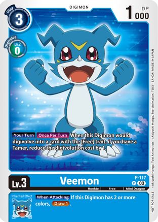 Veemon - P-117 (NYCC 2023 Demo Deck) (P-117) - Digimon Promotion Cards Foil - Premium Digimon Single from Bandai - Just $0.18! Shop now at Game Crave Tournament Store