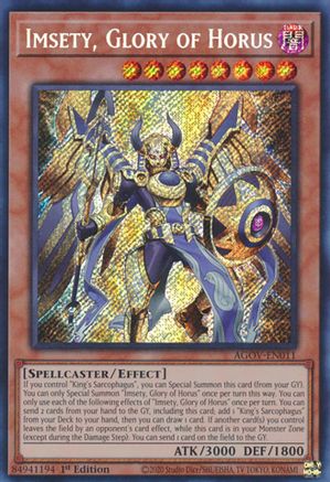 Imsety, Glory of Horus (AGOV-EN011) - Age of Overlord 1st Edition - Premium Yugioh Single from Konami - Just $23.02! Shop now at Game Crave Tournament Store