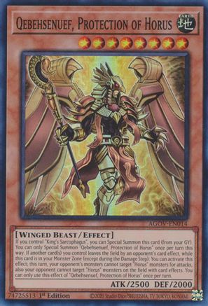 Qebehsenuef, Protection of Horus (AGOV-EN014) - Age of Overlord 1st Edition - Premium Yugioh Single from Konami - Just $0.26! Shop now at Game Crave Tournament Store