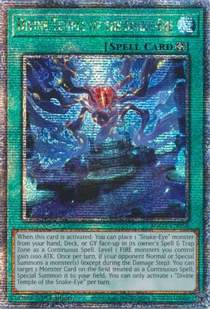 Divine Temple of the Snake-Eye (Quarter Century Secret Rare) (AGOV-EN056) - Age of Overlord 1st Edition - Premium Yugioh Single from Konami - Just $17.63! Shop now at Game Crave Tournament Store