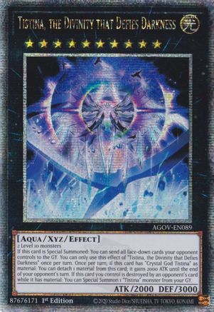Tistina, the Divinity that Defies Darkness (Quarter Century Secret Rare) (AGOV-EN089) - Age of Overlord 1st Edition - Premium Yugioh Single from Konami - Just $8.50! Shop now at Game Crave Tournament Store