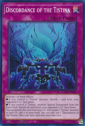 Discordance of the Tistina (AGOV-EN092) - Age of Overlord 1st Edition - Premium Yugioh Single from Konami - Just $0.25! Shop now at Game Crave Tournament Store