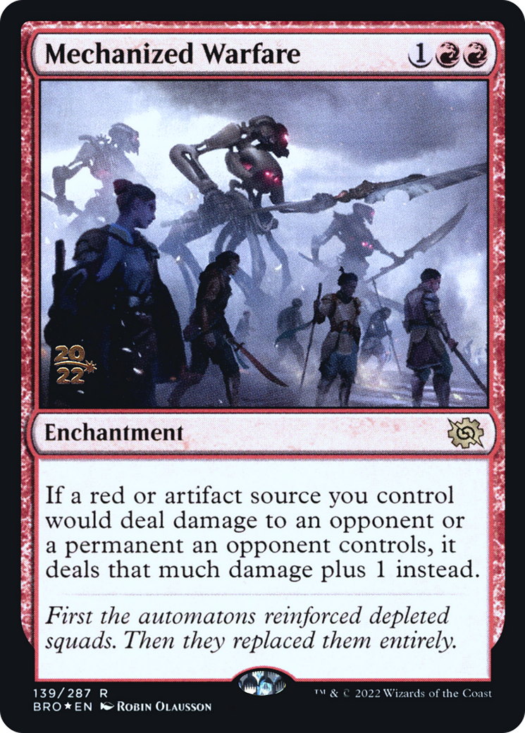 Mechanized Warfare (PBRO-139S) - The Brothers' War Promos Foil - Premium MTG Single from Wizards of the Coast - Just $0.26! Shop now at Game Crave Tournament Store
