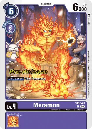 Meramon (ST16-07) - Starter Deck 16: Wolf of Friendship Pre-Release Cards Foil - Premium Digimon Single from Bandai - Just $0.08! Shop now at Game Crave Tournament Store