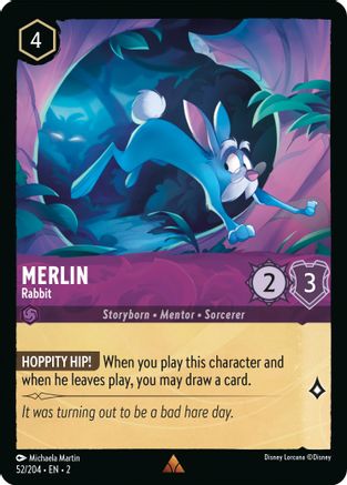 Merlin - Rabbit (52/204) - Rise of the Floodborn Cold Foil - Premium Lorcana Single from Disney - Just $3.53! Shop now at Game Crave Tournament Store