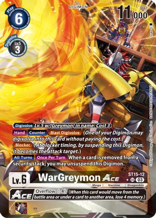 WarGreymon Ace (Alternate Art) (ST15-12) - Starter Deck 15: Dragon of Courage Foil - Premium Digimon Single from Bandai - Just $24.62! Shop now at Game Crave Tournament Store