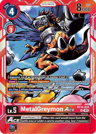 MetalGreymon Ace (BT14-014) - Blast Ace Foil - Premium Digimon Single from Bandai - Just $0.08! Shop now at Game Crave Tournament Store