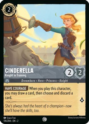 Cinderella - Knight in Training (176/204) - Rise of the Floodborn Cold Foil - Premium Lorcana Single from Disney - Just $0.09! Shop now at Game Crave Tournament Store
