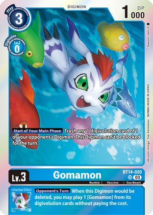 Gomamon (BT14-020) - Blast Ace Foil - Premium Digimon Single from Bandai - Just $0.20! Shop now at Game Crave Tournament Store