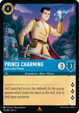Prince Charming - Heir to the Throne (157/204) - Rise of the Floodborn Cold Foil - Premium Lorcana Single from Disney - Just $0.14! Shop now at Game Crave Tournament Store