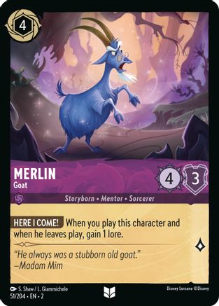 Merlin - Goat (51/204) - Rise of the Floodborn Cold Foil - Premium Lorcana Single from Disney - Just $1.89! Shop now at Game Crave Tournament Store