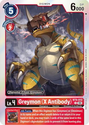 Greymon (X Antibody) (Blast Ace Pre-Release Winner) (BT9-012) - X Record Foil - Premium Digimon Single from Bandai - Just $5.24! Shop now at Game Crave Tournament Store
