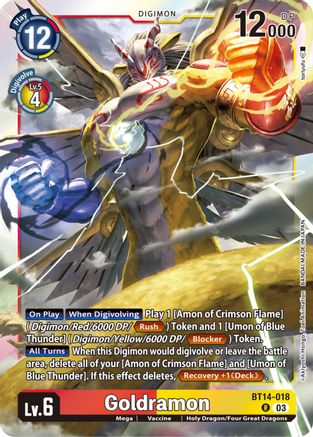 Goldramon (BT14-018) - Blast Ace Foil - Premium Digimon Single from Bandai - Just $0.08! Shop now at Game Crave Tournament Store