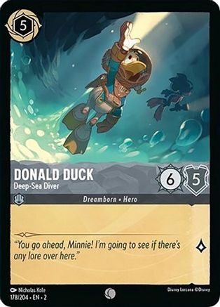 Donald Duck - Deep-Sea Diver (178/204) - Rise of the Floodborn Cold Foil - Premium Lorcana Single from Disney - Just $0.08! Shop now at Game Crave Tournament Store