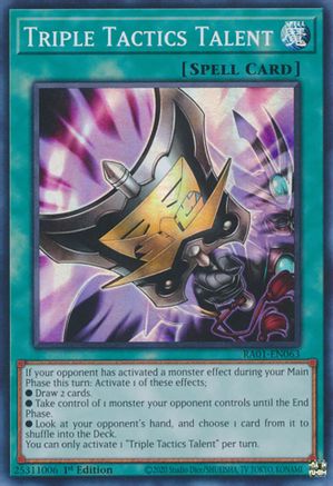 Triple Tactics Talent (RA01-EN063) - 25th Anniversary Rarity Collection 1st Edition - Premium Yugioh Single from Konami - Just $1.18! Shop now at Game Crave Tournament Store