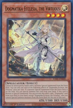 Dogmatika Ecclesia, the Virtuous (UR) (RA01-EN020) - 25th Anniversary Rarity Collection 1st Edition - Premium Yugioh Single from Konami - Just $0.25! Shop now at Game Crave Tournament Store