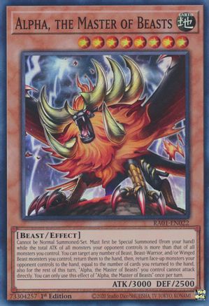 Alpha, the Master of Beasts (RA01-EN022) - 25th Anniversary Rarity Collection 1st Edition - Premium Yugioh Single from Konami - Just $0.25! Shop now at Game Crave Tournament Store