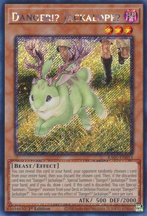 Danger!? Jackalope? (Platinum Secret Rare) (RA01-EN013) - 25th Anniversary Rarity Collection 1st Edition - Premium Yugioh Single from Konami - Just $0.55! Shop now at Game Crave Tournament Store