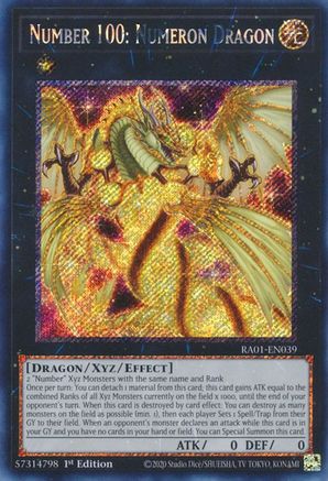 Number 100: Numeron Dragon (Platinum Secret Rare) (RA01-EN039) - 25th Anniversary Rarity Collection 1st Edition - Premium Yugioh Single from Konami - Just $0.30! Shop now at Game Crave Tournament Store