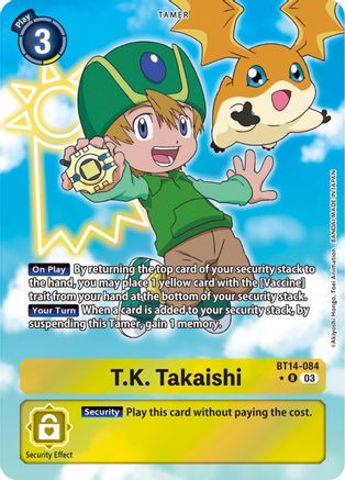 T.K. Takaishi (Alternate Art) (BT14-084) - Blast Ace Foil - Premium Digimon Single from Bandai - Just $1.55! Shop now at Game Crave Tournament Store