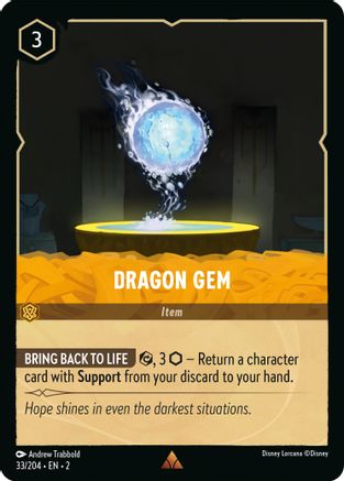 Dragon Gem (33/204) - Rise of the Floodborn Cold Foil - Premium Lorcana Single from Rise of the Floodborn - Just $0.15! Shop now at Game Crave Tournament Store