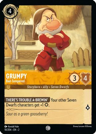 Grumpy - Bad-Tempered (10/204) - Rise of the Floodborn Cold Foil - Premium Lorcana Single from Rise of the Floodborn - Just $0.08! Shop now at Game Crave Tournament Store