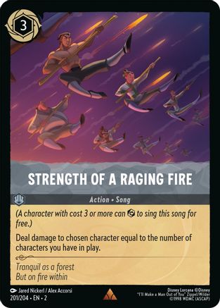 Strength of a Raging Fire (201/204) - Rise of the Floodborn Cold Foil - Premium Lorcana Single from Rise of the Floodborn - Just $5.62! Shop now at Game Crave Tournament Store