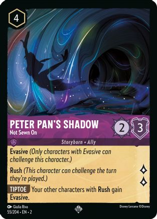 Peter Pan's Shadow - Not Sewn On (55/204) - Rise of the Floodborn - Premium Lorcana Single from Rise of the Floodborn - Just $0.10! Shop now at Game Crave Tournament Store