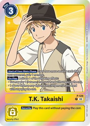 T.K. Takaishi - P-129 (Tamer Party Pack -The Beginning- Ver. 2.0) (P-129) - Digimon Promotion Cards Foil - Premium Digimon Single from Bandai - Just $0.50! Shop now at Game Crave Tournament Store