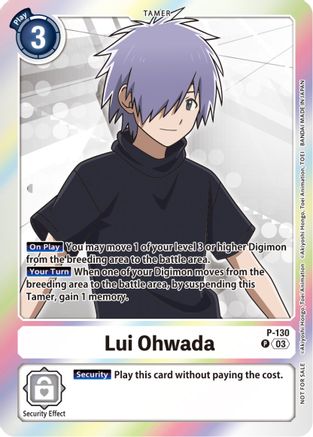 Lui Ohwada - P-130 (Tamer Party Pack -The Beginning- Ver. 2.0) (P-130) - Digimon Promotion Cards Foil - Premium Digimon Single from Bandai - Just $1.02! Shop now at Game Crave Tournament Store