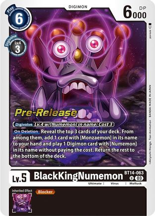 BlackKingNumemon (BT14-063) - Blast Ace Pre-Release Cards Foil - Premium Digimon Single from Bandai - Just $0.14! Shop now at Game Crave Tournament Store