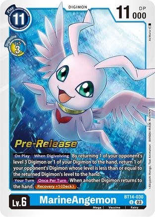 MarineAngemon (BT14-030) - Blast Ace Pre-Release Cards Foil - Premium Digimon Single from Bandai - Just $0.08! Shop now at Game Crave Tournament Store