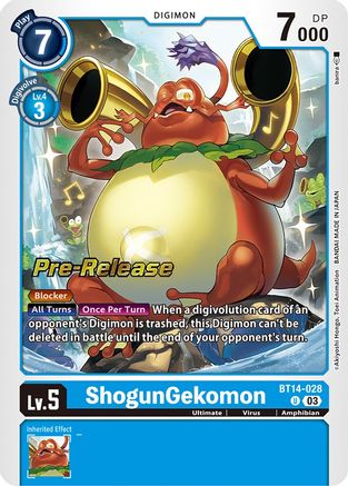 ShogunGekomon (BT14-028) - Blast Ace Pre-Release Cards Foil - Premium Digimon Single from Bandai - Just $0.08! Shop now at Game Crave Tournament Store