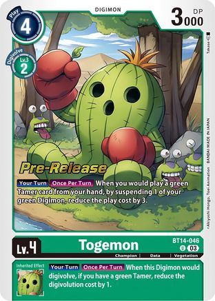 Togemon (BT14-046) - Blast Ace Pre-Release Cards Foil - Premium Digimon Single from Bandai - Just $0.57! Shop now at Game Crave Tournament Store