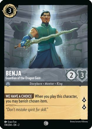 Benja - Guardian of the Dragon Gem (174/204) - Rise of the Floodborn Cold Foil - Premium Lorcana Single from Rise of the Floodborn - Just $0.27! Shop now at Game Crave Tournament Store